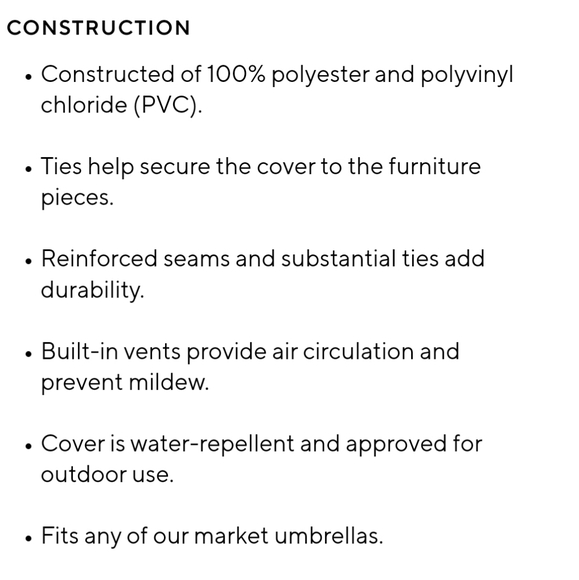 New Pottery Barn OUTDOOR UMBRELLA COVER Tan khaki - Picture 3 of 11